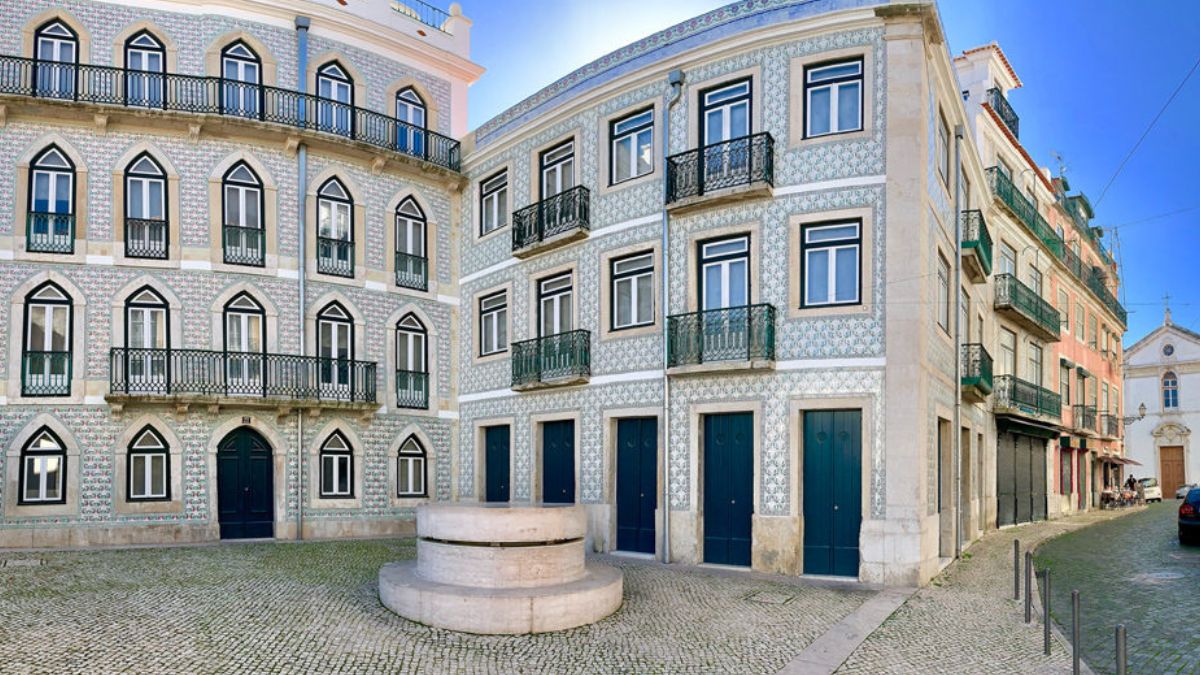 Lisbon residential neighbourhood — tiled buildings and historic architecture