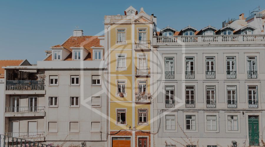 Lisbon housing market — tiled buildings and rental signs